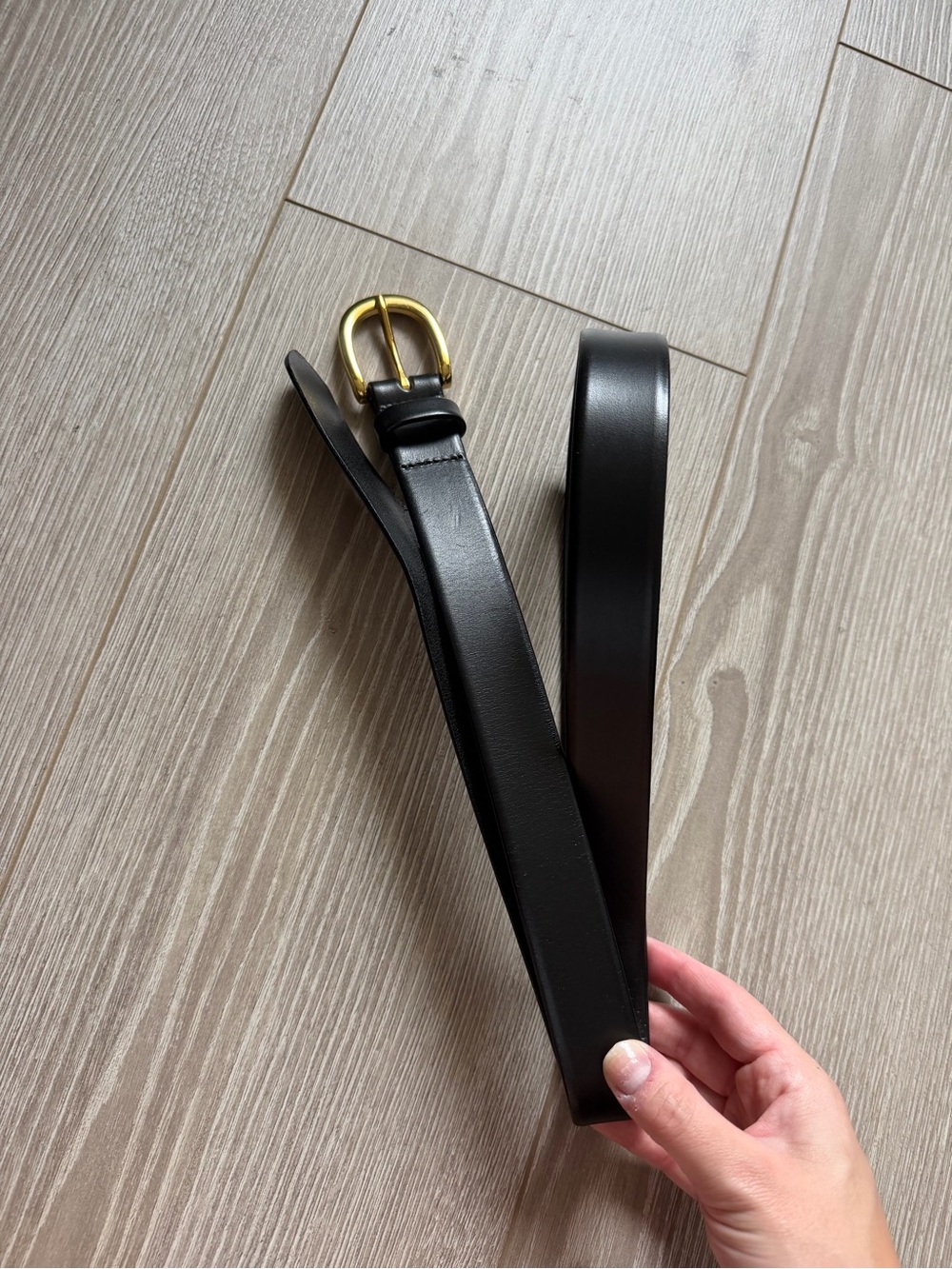 J. Crew Women’s XL Classic belt in Italian leather Black essential everyday gold - Picture 3 of 7